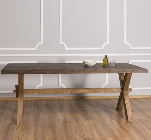 Table de repas en bois massif ROMANE - 210x90x78 cm