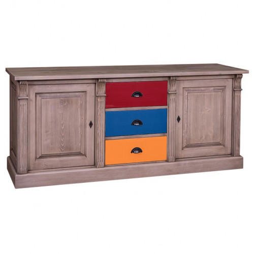 Bas de Buffet ROMANE en bois massif - 179x51x78 cm