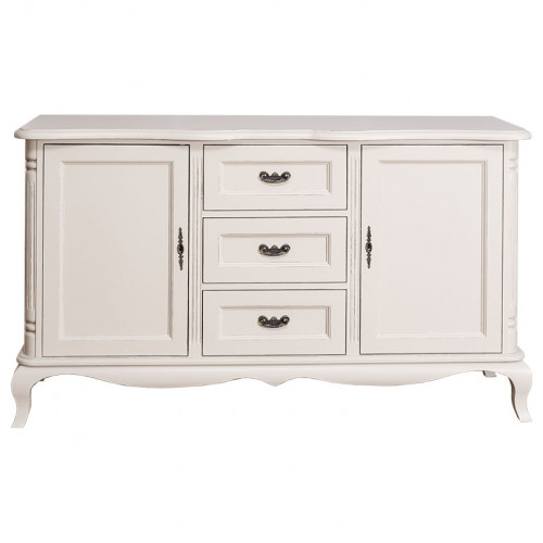 Buffet bas en bois massif ROMANE - 158x48x89 cm