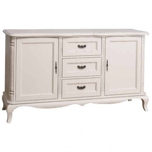 Buffet bas en bois massif ROMANE - 158x48x89 cm