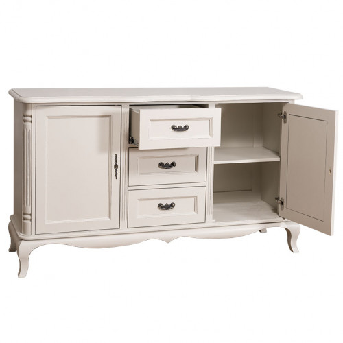 Buffet bas en bois massif ROMANE - 158x48x89 cm