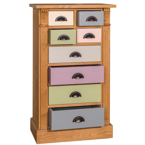 Meuble de rangement ROMANE en bois massif - 60x36x100 cm