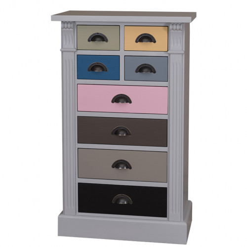 Meuble de rangement ROMANE en bois massif - 60x36x100 cm