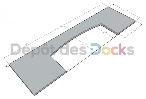 Comptoir Bar en pin Massif - 180x51x107 cm