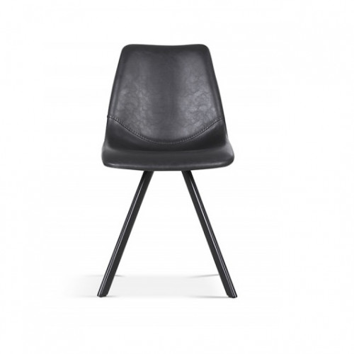 Chaise de style industriel couleur Noir pieds métal noir - 46x60x83 cm