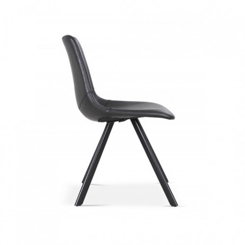 Chaise de style industriel couleur Noir pieds métal noir - 46x60x83 cm