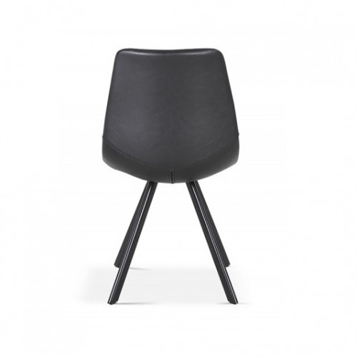 Chaise de style industriel couleur Noir pieds métal noir - 46x60x83 cm