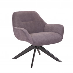 Fauteuil Pivotant 360° en velours côtelé Gris - 78x75x78 cm