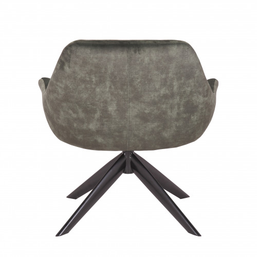 Fauteuil Pivotant 360° en velours vert - 78x75x78 cm