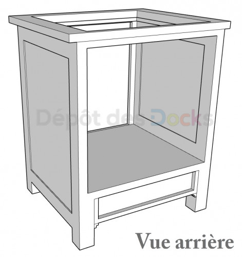 Meuble bas de cuisine ROMANE pour four encastrable - 76x65x90 cm