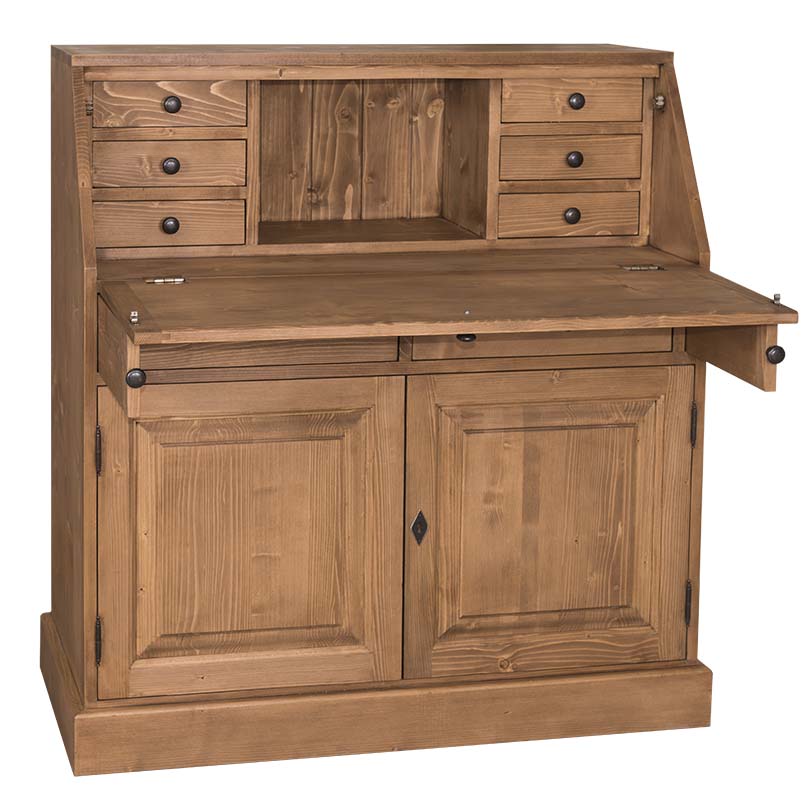 Bureau secrétaire en bois massif ROMANE - 104x49x109 cm - Demeure et Jardin