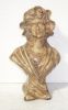 Buste femme en bronze coiffée d'une charlotte