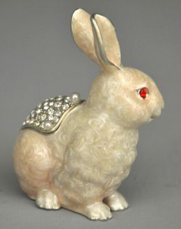 Boite lapin blanc strass