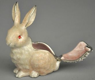 Boite lapin blanc strass