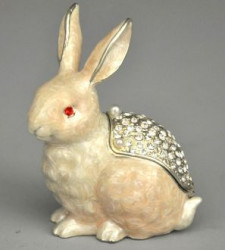 Boite lapin blanc strass