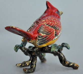 Boîte a secret , boite a bijoux oiseau cardinal