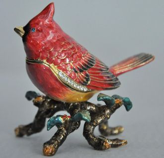 Boîte a secret , boite a bijoux oiseau cardinal
