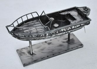 Replique Bateau en métal gris acier