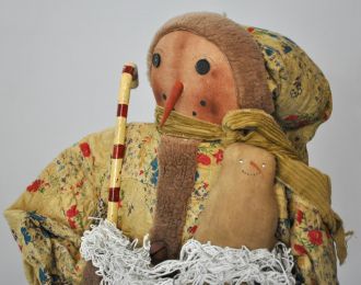 Poupee vintage Saint nicolas chiffon