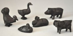 Porte menu animeaux en bronze set de 6