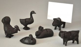 Porte menu animeaux en bronze set de 6