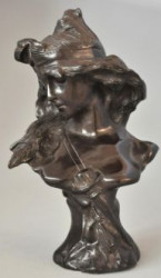 Buste bronze femme 1900