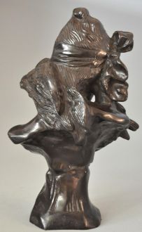 Buste bronze femme 1900