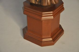 Buste bronze homme enturbanné socle en bois