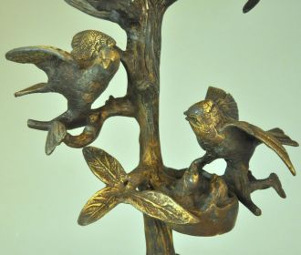 Bougeoir bronze EXPO oiseaux
