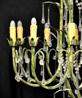 Lustre en tôle peinte verte style Napoléon III