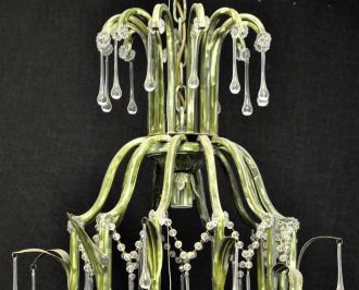 Lustre en tôle peinte verte style Napoléon III