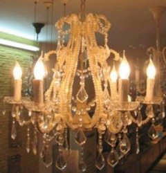 Splendide Lustre poire et perles