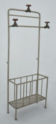 Porte-parapluie tuyaux et robinets fer forge