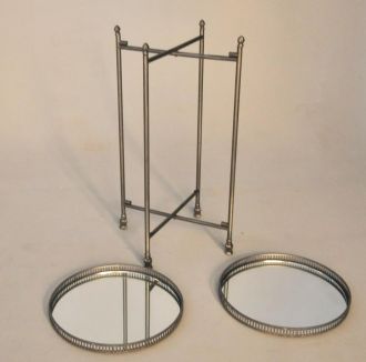 Gueridon fer forge et miroir