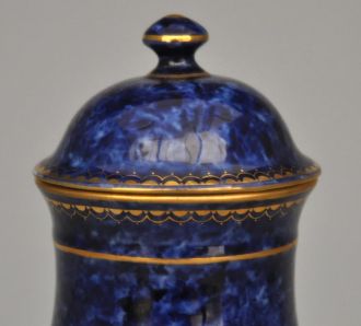 Cassolette porcelaine bleue façon Sèvres