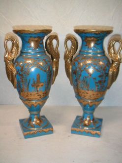 Paire de vases bleues