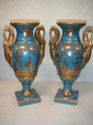 Paire de vases bleues