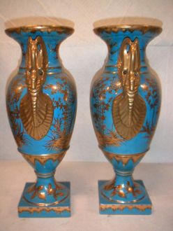 Paire de vases bleues