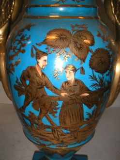 Paire de vases bleues