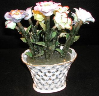 Vase avec bouquet trompe oeil