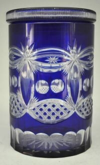 Pot en verre style boheme bleu