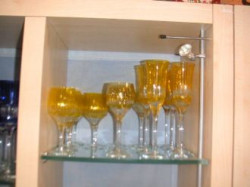 Set 6 verres bohême jaune