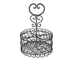 Porte bouteille ou jardinière ronde en fer forgé