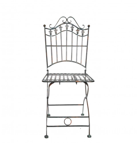 Chaise pliante fer forge de jardin fer plein