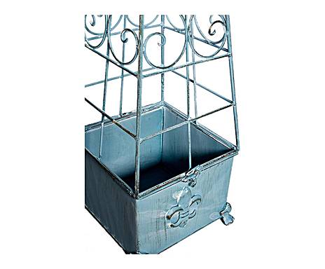 Jardiniere Obélisque Porte Plante Fleur de Lys en Fer Forgé