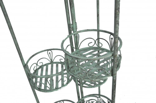 Jardinière Porte-Plantes en Fer Forgé patine vert