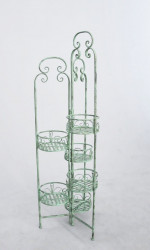 Jardinière Porte-Plantes en Fer Forgé patine vert