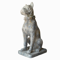 Chien bulldog en pierre reconstituée - Hauteur 98 cm