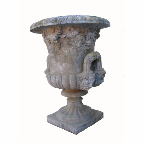 Vase medicis feuilles de vigne en pierre reconstituée - Hauteur 97 cm