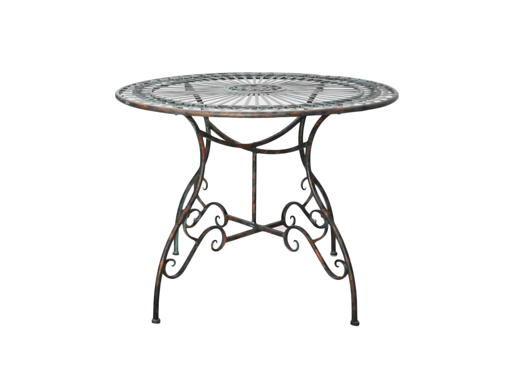 Belle Table Ronde En Fer Forge Vert De Gris Demeure Et Jardin